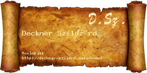 Deckner Szilárd névjegykártya